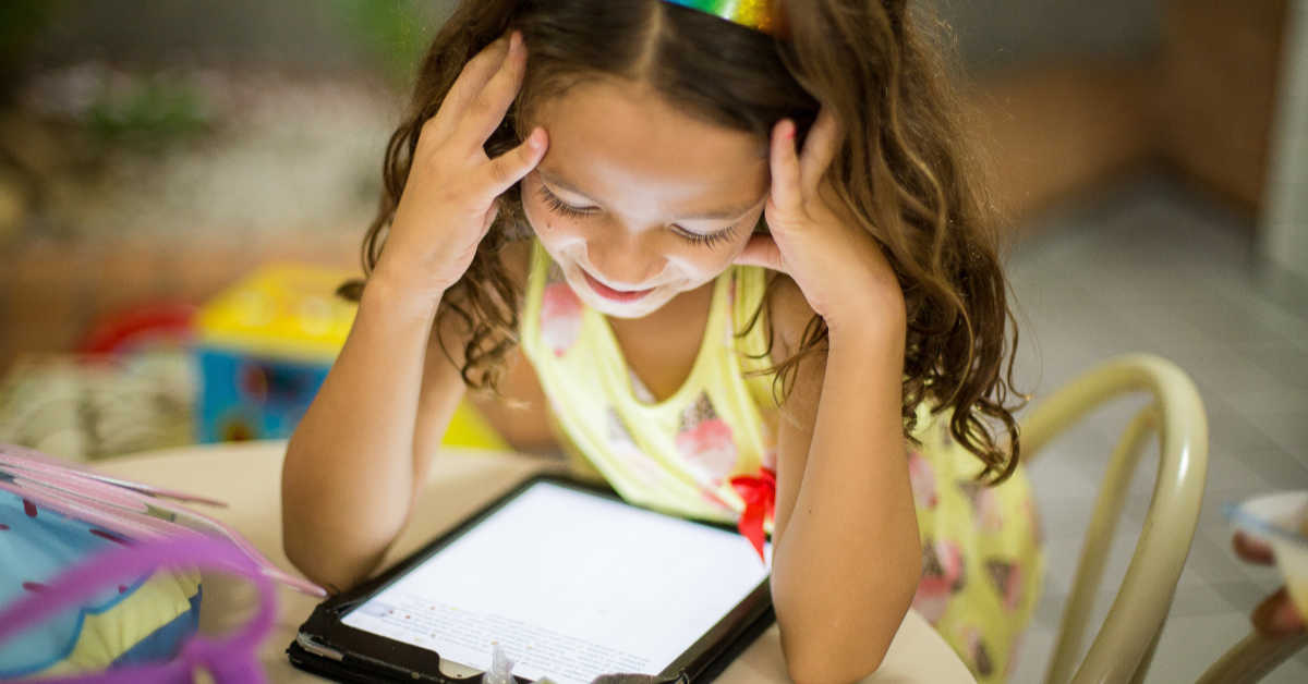 Girl on tablet