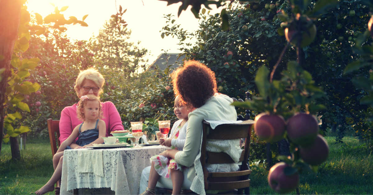 Two women having tea