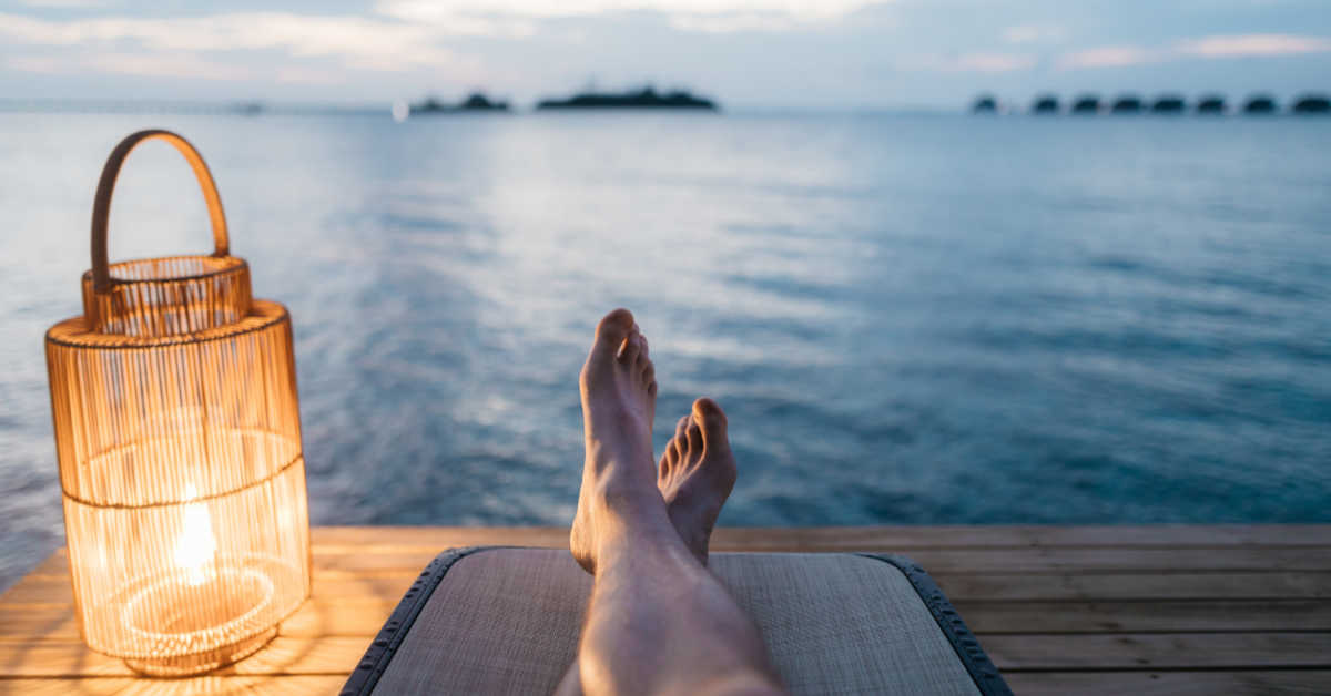 Man relaxing by the water