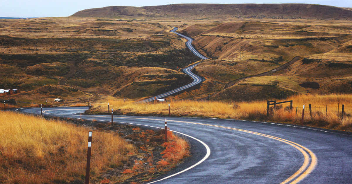 winding road through hills