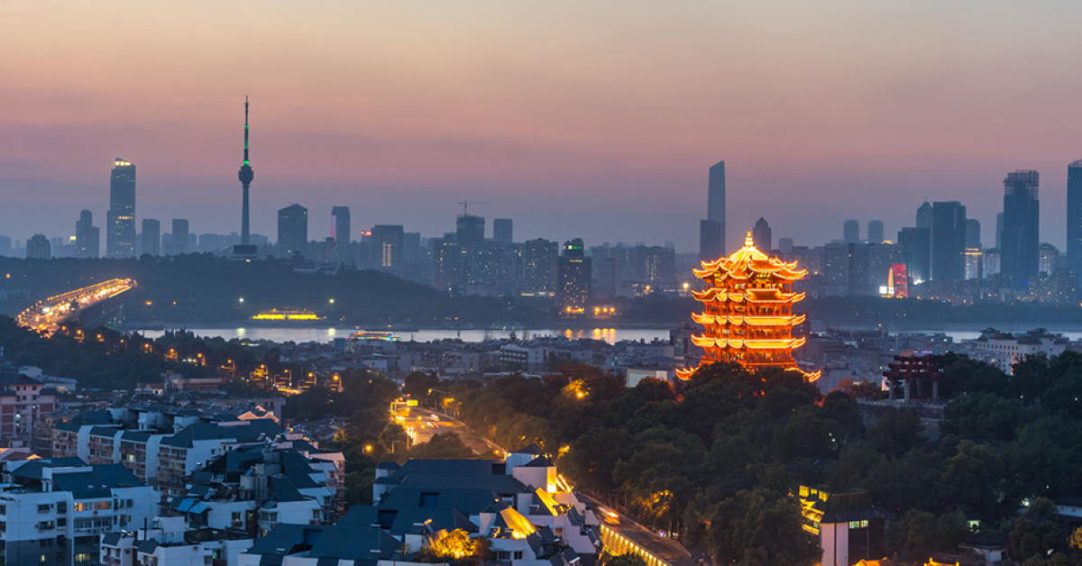 Wuhan skyline and Yangtze river