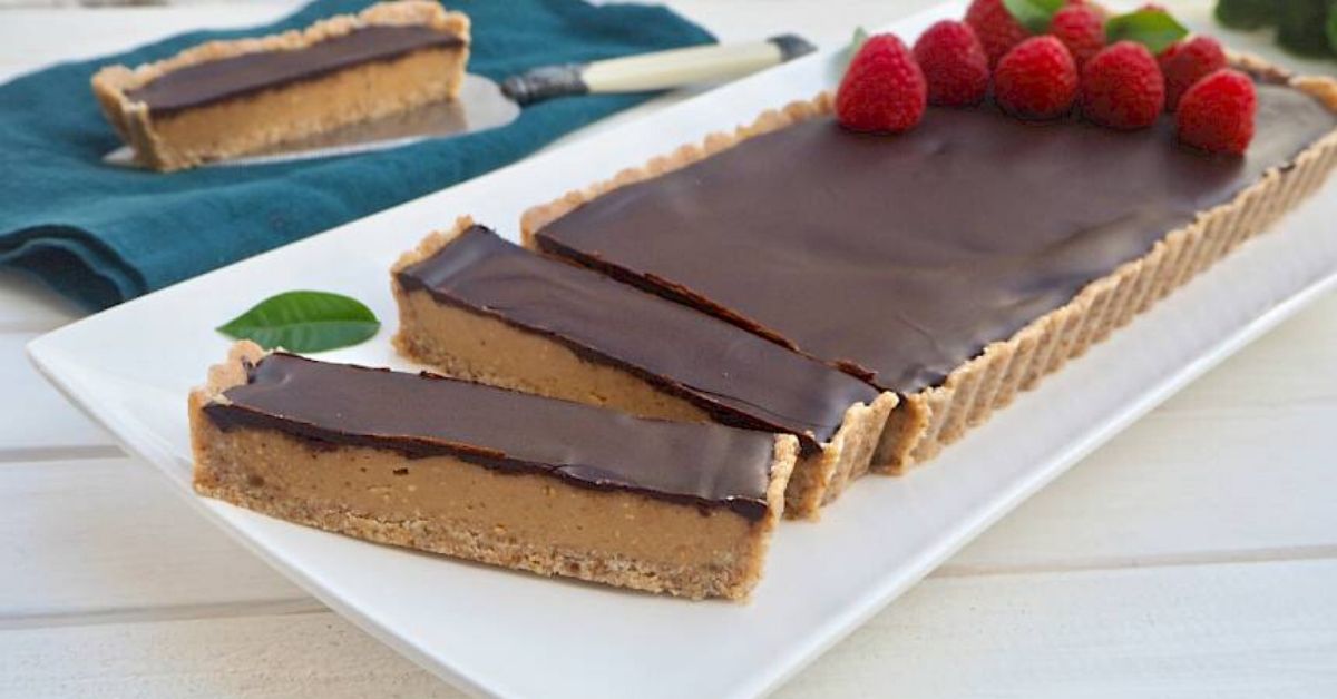 a photo of susan joy's caramel and chocolate tart