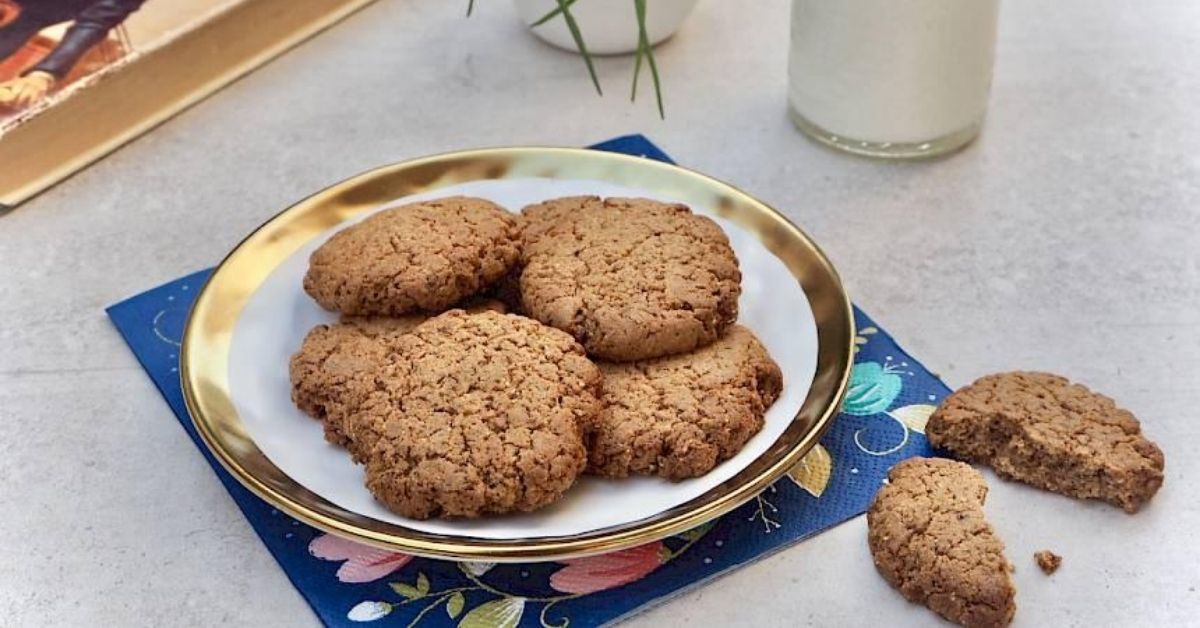 a plate of susan joy's almond butter cookies