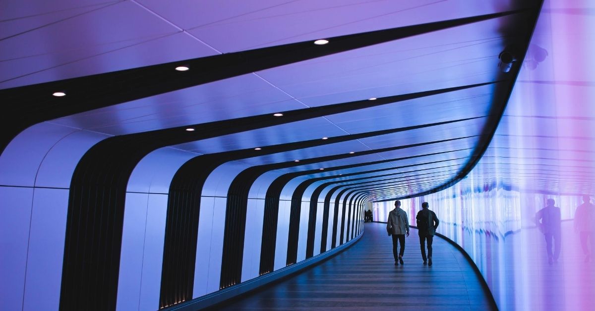 futuristic looking hallway