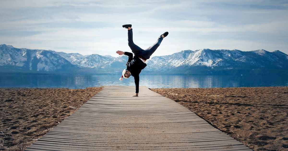 man doing a handstand