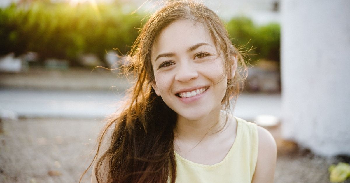 portrait of a girl smiling