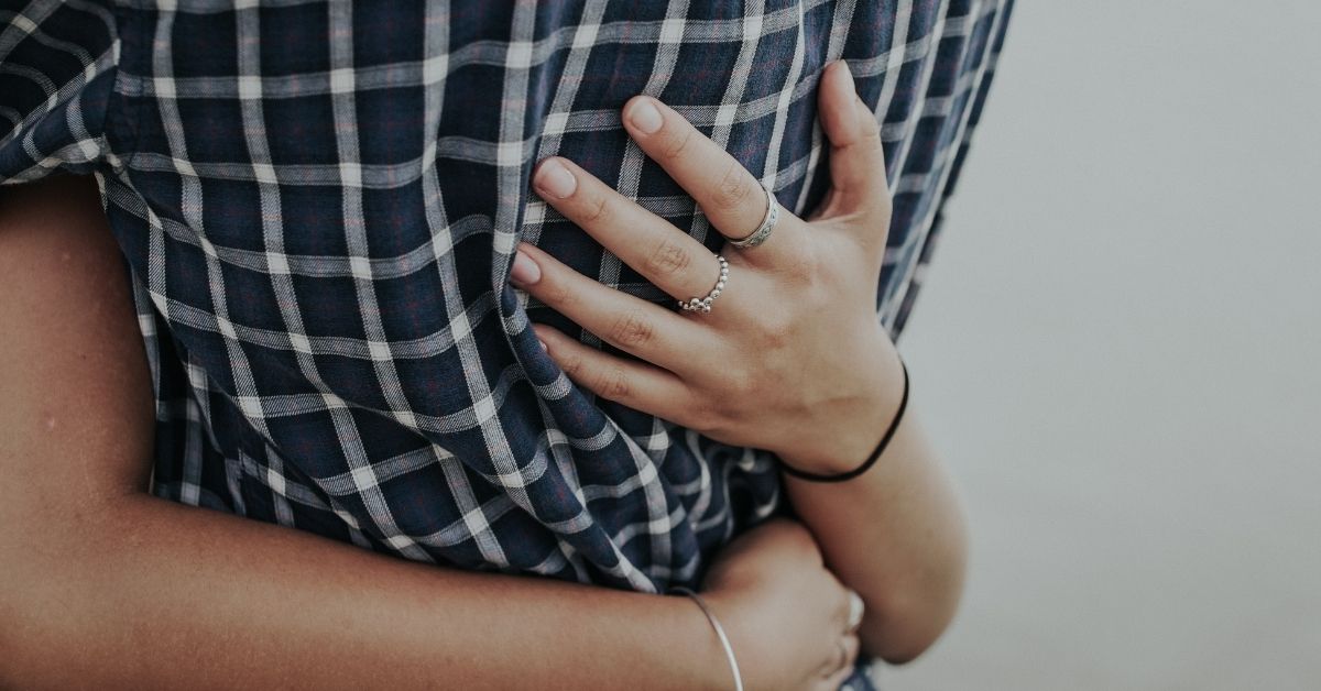 two people in a tight embrace