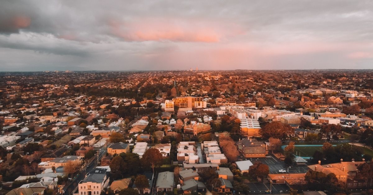 aerial photo of melbourne city