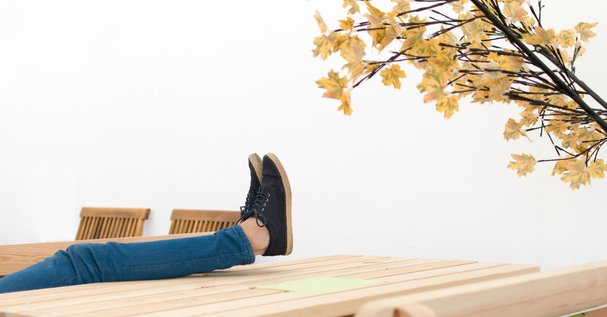 feet up on the table