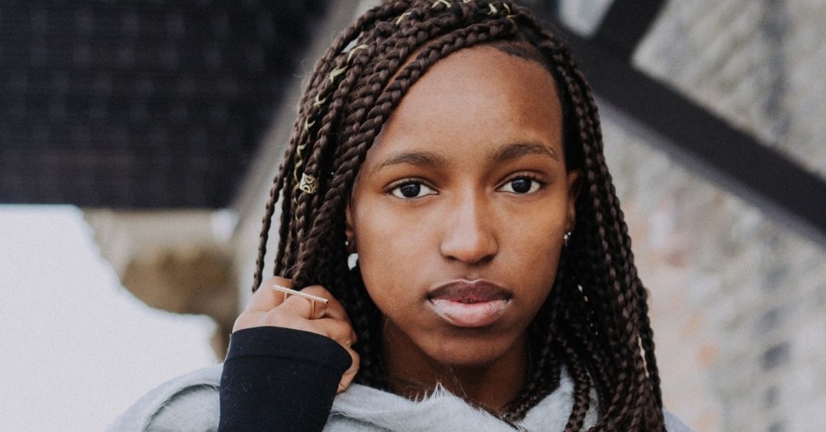 Young woman with braids