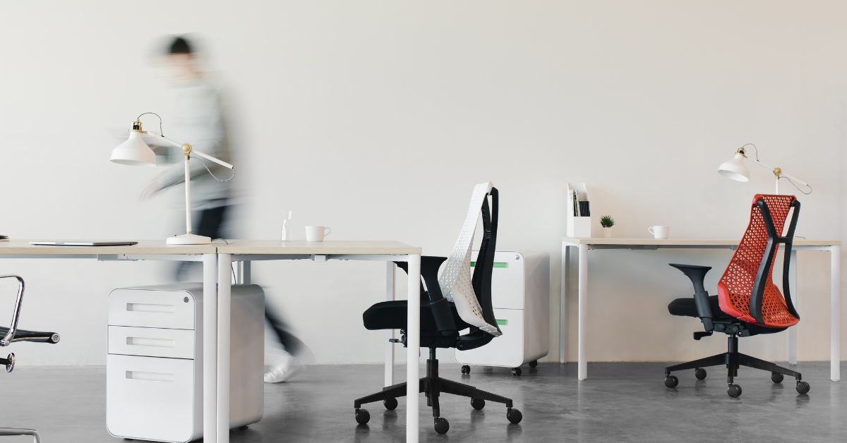 Empty office desks