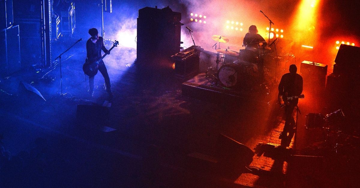 Band playing on a stage