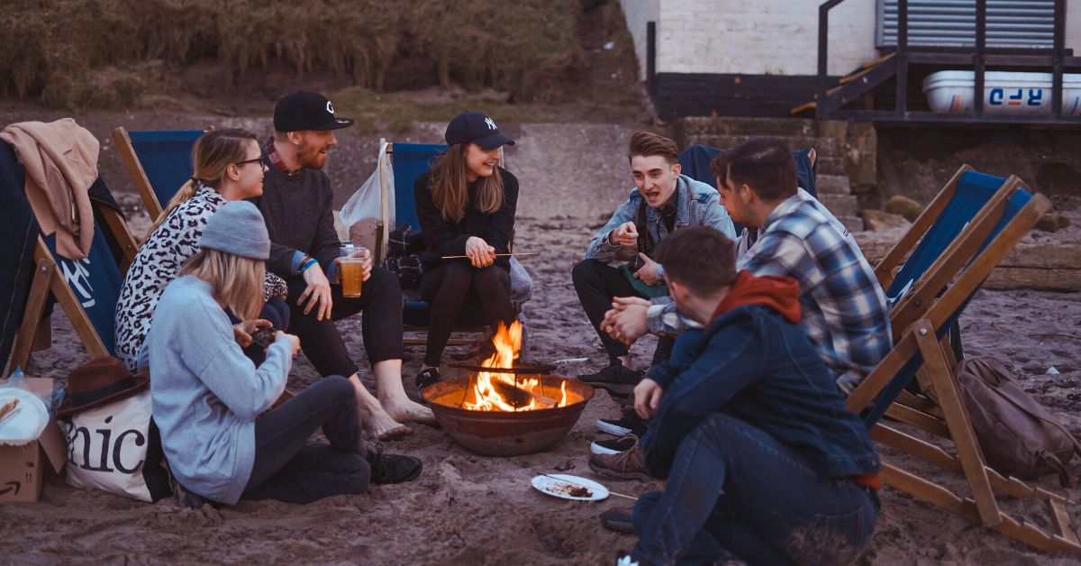 Friends on beach