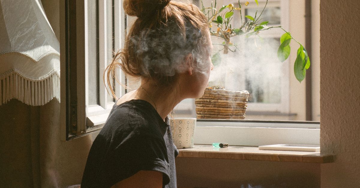 Young woman smoking