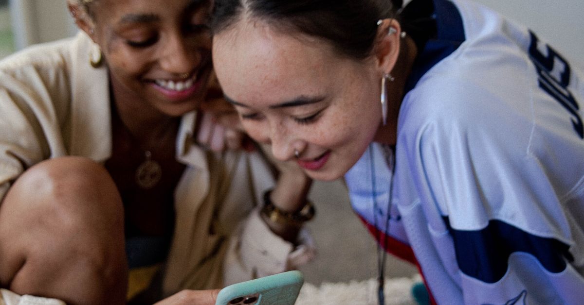 Young people with phone